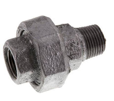Rp 1/2'' x R 1/2'' F/M Fonte zinguée Mamelon double 3 pièces avec joint plat 25 Bar