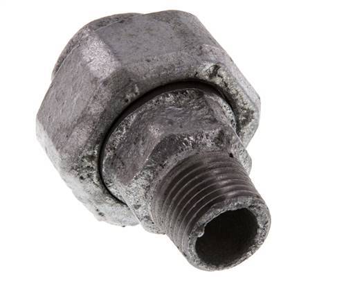 Rp 1/2'' x R 1/2'' F/M Fonte zinguée Mamelon double 3 pièces avec joint plat 25 Bar