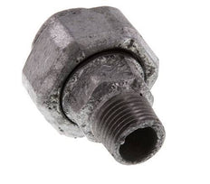 Rp 1/2'' x R 1/2'' F/M Fonte zinguée Mamelon double 3 pièces avec joint plat 25 Bar