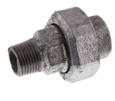 Rp 1/2'' x R 1/2'' F/M Fonte zinguée Mamelon double 3 pièces avec joint plat 25 Bar