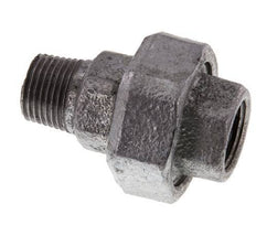 Rp 1/2'' x R 1/2'' F/M Fonte zinguée Mamelon double 3 pièces avec joint plat 25 Bar