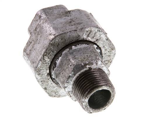 Rp 3/8'' x R 3/8'' F/M Fonte zinguée Mamelon double 3 pièces avec joint conique 25 Bar