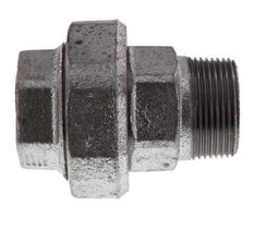 Rp 1 1/4'' x R 1 1/4'' F/M Zincé Fonte Mamelon double 3 pièces avec joint conique 25 Bar