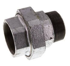 Rp 2'' x R 2'' F/M Fonte zinguée Mamelon double 3 pièces avec joint plat 25 Bar