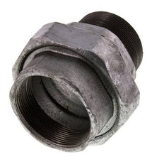 Rp 2 1/2'' x R 2 1/2'' F/M Fonte zinguée Mamelon double 3 pièces avec joint plat 25 Bar