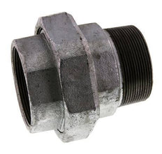 Rp 2 1/2'' x R 2 1/2'' F/M Fonte zinguée Mamelon double 3 pièces avec joint plat 25 Bar