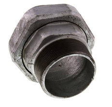 Rp 2 1/2'' x R 2 1/2'' F/M Fonte zinguée Mamelon double 3 pièces avec joint plat 25 Bar