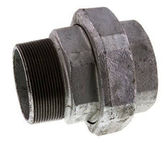 Rp 2 1/2'' x R 2 1/2'' F/M Fonte zinguée Mamelon double 3 pièces avec joint plat 25 Bar