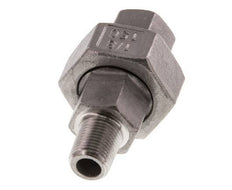 Rp 1/8'' x R 1/8'' F/M Acier inoxydable Mamelon double 3 pièces à étanchéité conique 16 Bar