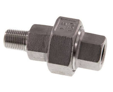 Rp 1/8'' x R 1/8'' F/M Acier inoxydable Mamelon double 3 pièces à étanchéité conique 16 Bar