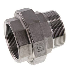 2'' NPT x 2'' NPT F/M Acier inoxydable Embout double 3 pièces avec joint conique 16 Bar