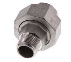 Rp 3/8'' x R 3/8'' F/M Mamelon double en acier inoxydable 3-pièces avec joint plat 16 Bar