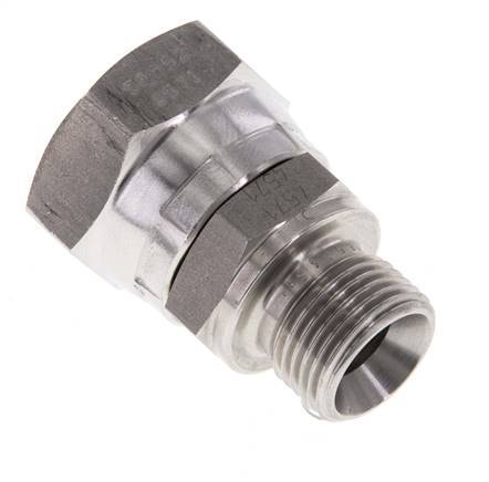 Adaptateur réducteur en acier inoxydable G 1/2'' x G 3/8'' F/M 300 Bar - Hydraulique