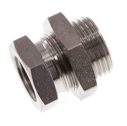 G 1/4'' x G 3/8'' F/M Stainless steel Bulkhead Fitting 40 Bar