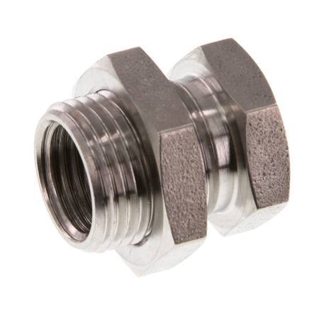 G 1/4'' x G 3/8'' F/M Stainless steel Bulkhead Fitting 40 Bar
