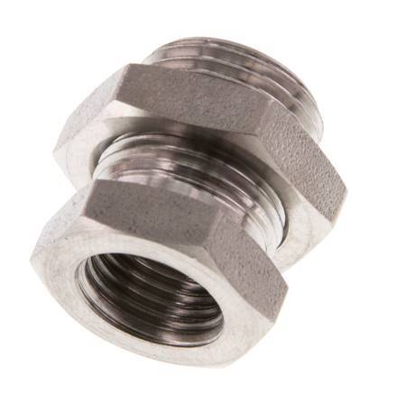 G 1/4'' x G 3/8'' F/M Stainless steel Bulkhead Fitting 40 Bar