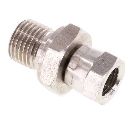 Adaptateur réducteur en acier inoxydable G 1/8'' x G 1/4'' F/M 350 Bar - Hydraulique