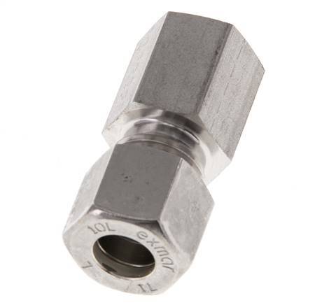 G 1/4'' x 10L Raccord à compression droit en acier inoxydable 315 Bar DIN 2353