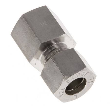 G 3/8'' x 12L Raccord à compression droit en acier inoxydable 315 Bar DIN 2353