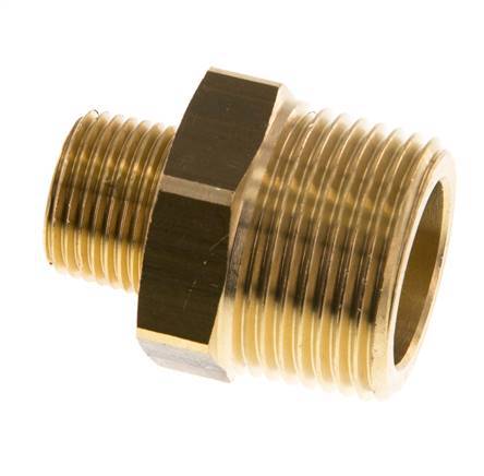 R 3/4'' x R 3/8'' Brass Double Nipple 16 Bar
