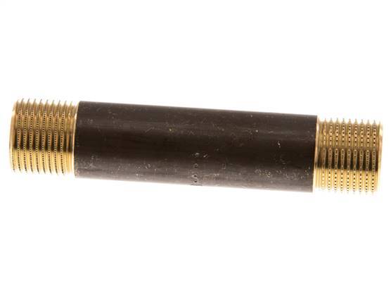 G 3/8'' Brass Double Pipe Nipple 16 Bar DIN 2982 - 80mm