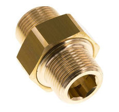 R 1'' Brass Double Nipple 3-pieces with Conically sealing 16 Bar