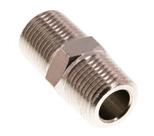 1/2'' NPT x R 1/2'' Nickel plated Brass Double Nipple 60 Bar