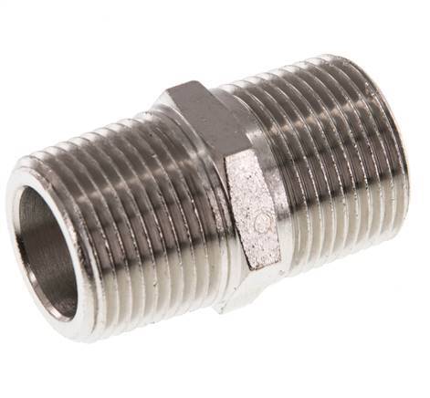 3/4'' NPT x R 3/4'' Nickel plated Brass Double Nipple 60 Bar