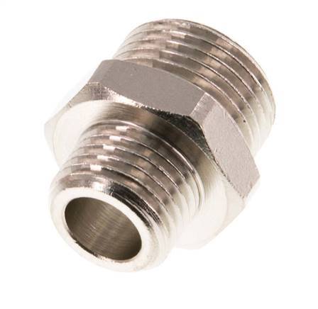 G 3/8'' x G 1/4'' Nickel plated Brass Double Nipple 16 Bar [5 Pieces]