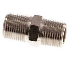 3/8'' NPT x R 3/8'' Raccord double en laiton nickelé 60 Bar