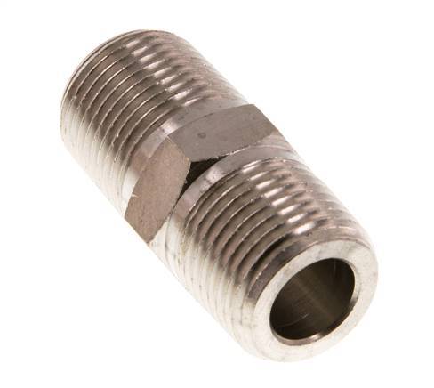 3/8'' NPT x R 3/8'' Raccord double en laiton nickelé 60 Bar