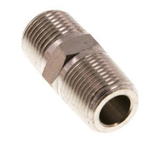3/8'' NPT x R 3/8'' Raccord double en laiton nickelé 60 Bar