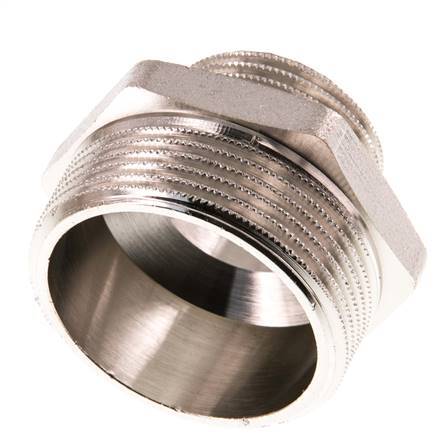 G 1 1/2'' x G 1'' Mamelon double en laiton nickelé 16 Bar