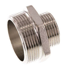 G 1 1/2'' x G 1'' Mamelon double en laiton nickelé 16 Bar