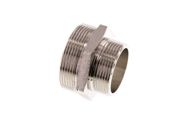 G 2'' x G 1 1/2'' Nickel plated Brass Double Nipple 16 Bar