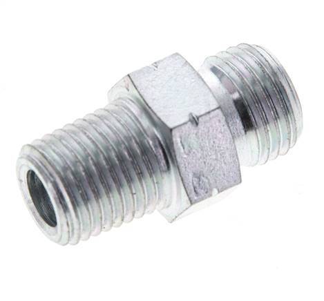 UNF 9/16''-18 x 1/4'' NPT Embout double en acier zingué ORFS 630 Bar - Hydraulique