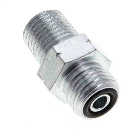 UNF 9/16''-18 x 1/4'' NPT Embout double en acier zingué ORFS 630 Bar - Hydraulique