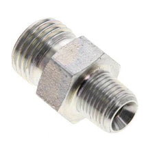 UNF 9/16''-18 x 1/8'' NPT Zinc plated Steel Double Nipple ORFS 630 Bar - Hydraulic