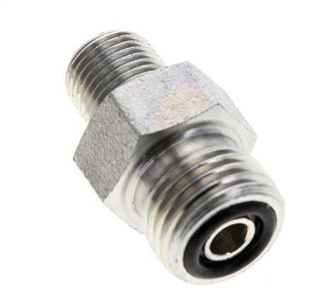 UNF 9/16''-18 x 1/8'' NPT Zinc plated Steel Double Nipple ORFS 630 Bar - Hydraulic