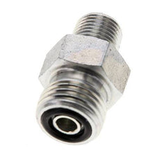 UNF 9/16''-18 x 1/8'' NPT Zinc plated Steel Double Nipple ORFS 630 Bar - Hydraulic
