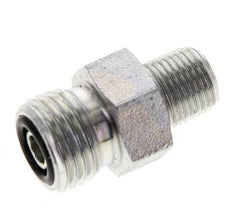 UNF 9/16''-18 x 1/8'' NPT Zinc plated Steel Double Nipple ORFS 630 Bar - Hydraulic