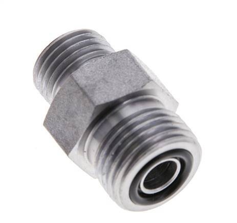 UN 11/16''-16 x UNF 9/16''-18 Embout double en acier zingué ORFS 630 Bar - Hydraulique