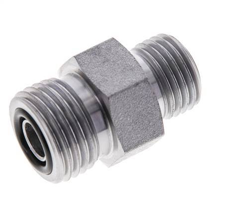 UN 11/16''-16 x UNF 9/16''-18 Embout double en acier zingué ORFS 630 Bar - Hydraulique