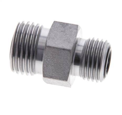 UN 11/16''-16 x UNF 9/16''-18 Embout double en acier zingué ORFS 630 Bar - Hydraulique