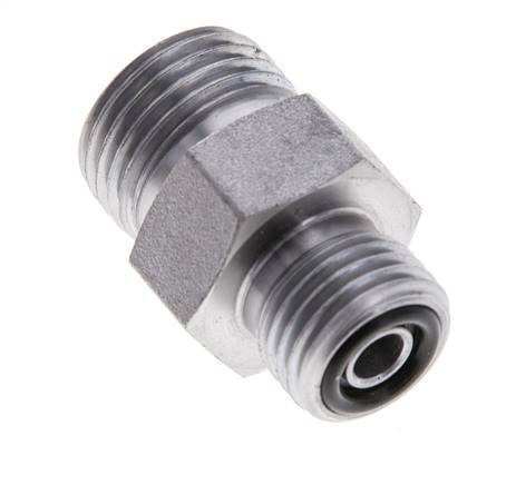 UN 11/16''-16 x UNF 9/16''-18 Embout double en acier zingué ORFS 630 Bar - Hydraulique