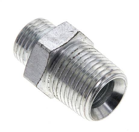 UN 11/16''-16 x 1/2'' NPT Embout double en acier zingué ORFS 630 Bar - Hydraulique