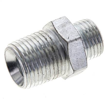 UN 11/16''-16 x 1/2'' NPT Embout double en acier zingué ORFS 630 Bar - Hydraulique