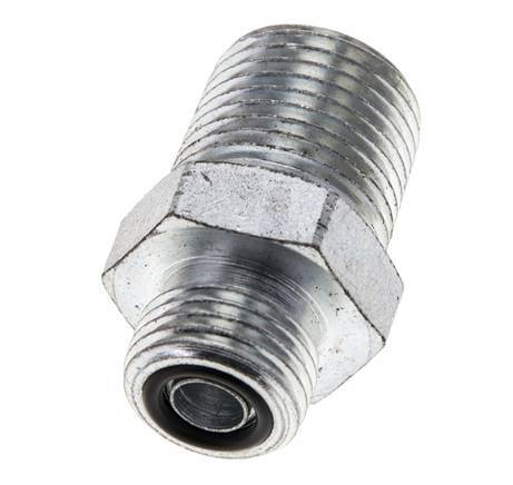 UN 11/16''-16 x 1/2'' NPT Embout double en acier zingué ORFS 630 Bar - Hydraulique
