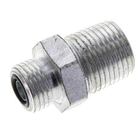 UN 11/16''-16 x 1/2'' NPT Embout double en acier zingué ORFS 630 Bar - Hydraulique