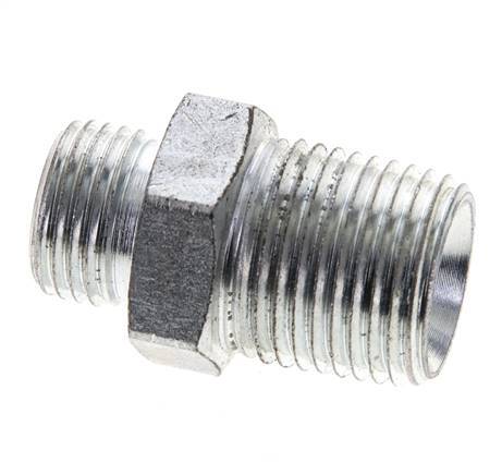 UN 11/16''-16 x 1/2'' NPT Embout double en acier zingué ORFS 630 Bar - Hydraulique